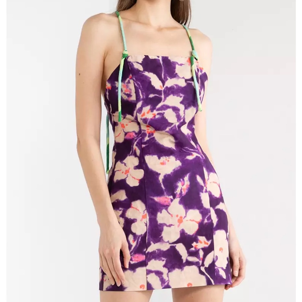 Last 🔥Zara limited edition purple floral bohemian mini dress